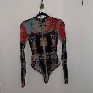 Skims summer mesh long sleeve bodysuit